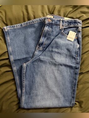 Free People We The Free Women's Stride Straight n’ Wide Jeans in Walk Away